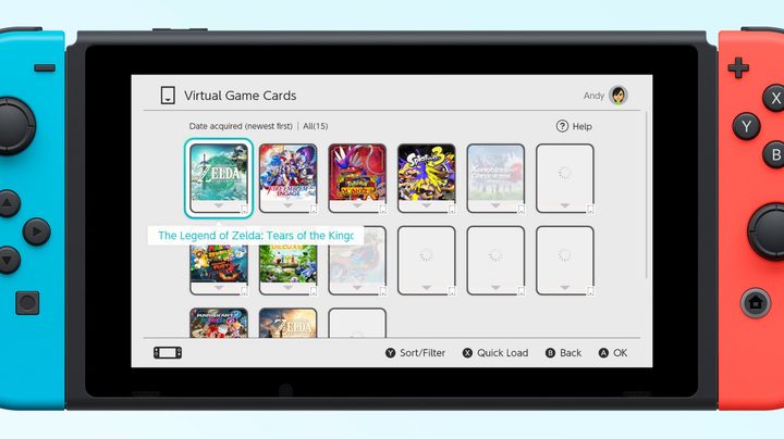 A switch with Virtual Game Cards.