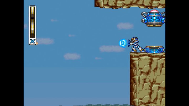Mega Man X firing a hadouken.