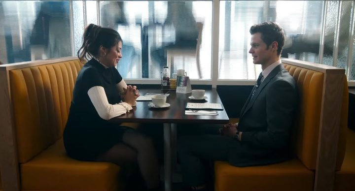 Amber Midthunder and Jack Quaid in "Novocaine."
