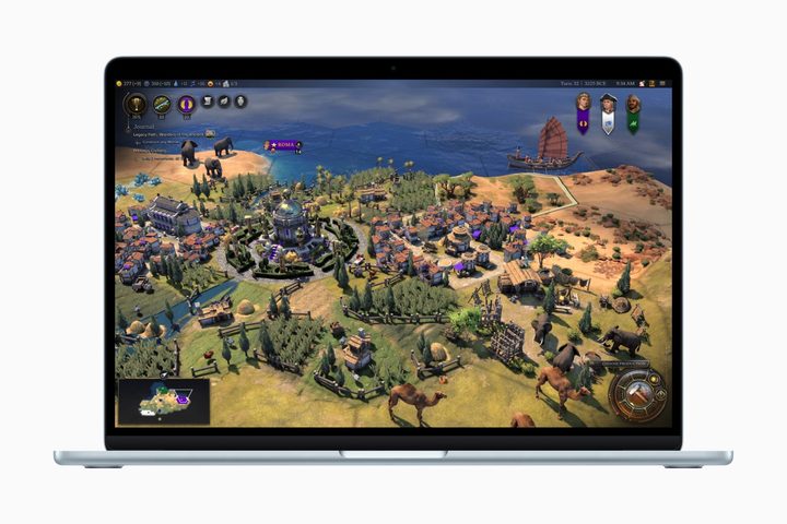Civilization VII running on an Apple MacBook Air with M4 chip.