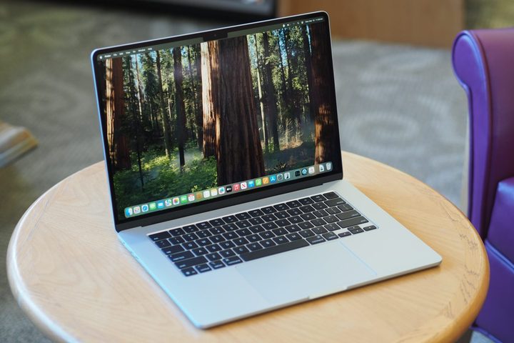 Apple MacBook Air 15 M4 front angled view showing display and keyboard.