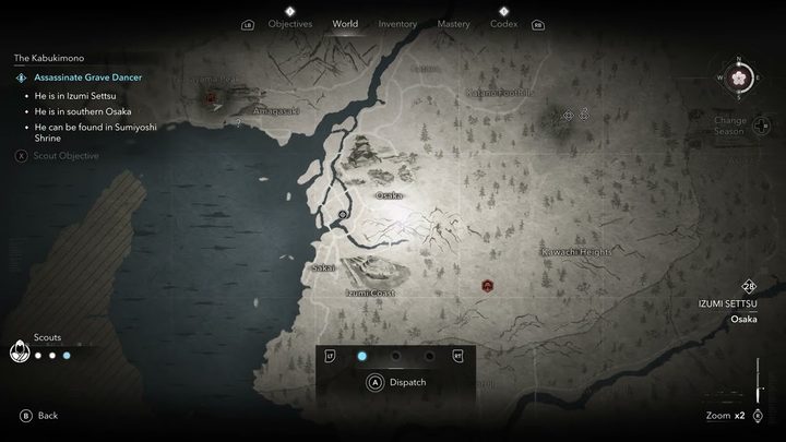 The world map in Assassin's Creed Shadows.