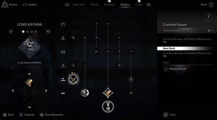 Yasuke's skill tree in Assassin's Creed Shadows.