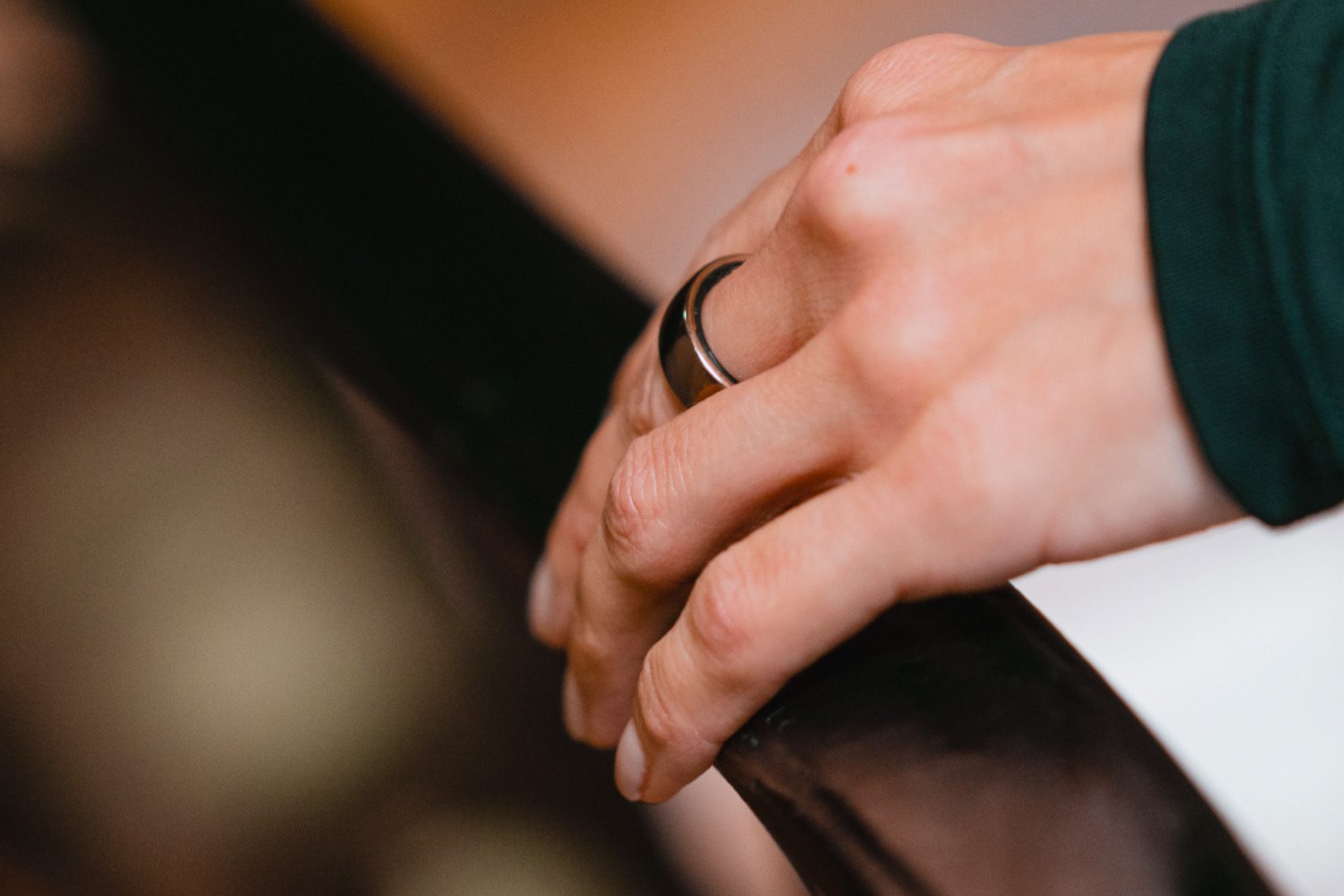 Circular Ring 2 on the finger of a person