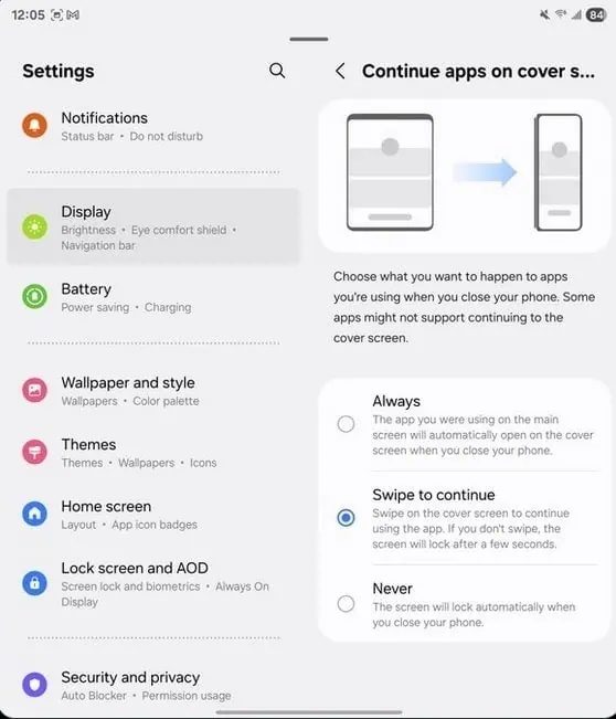 Google Swipe to Continue feature.