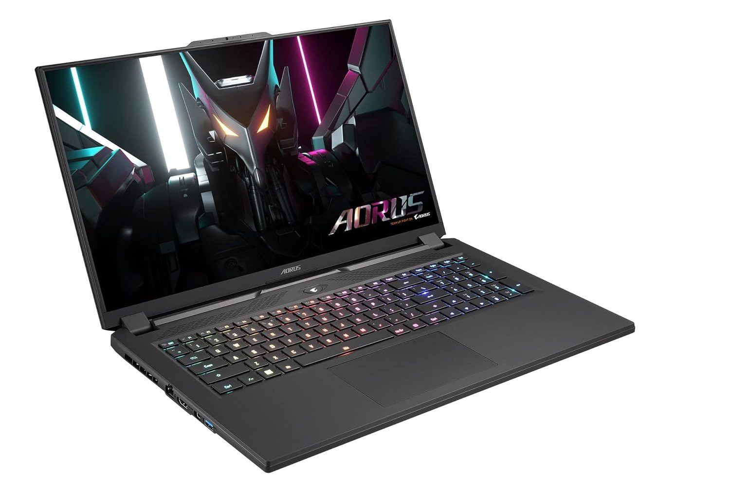 The Gigabyte Aorus 7 gaming laptop on a white background.