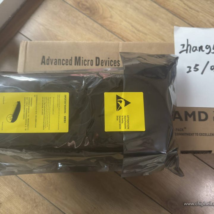 A leaked AMD RX 9070 XT MBA GPU.