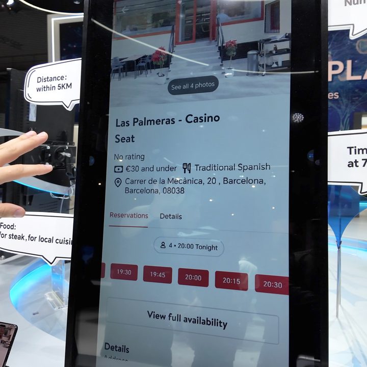 Honor AI Agent OpenTable Booking Page