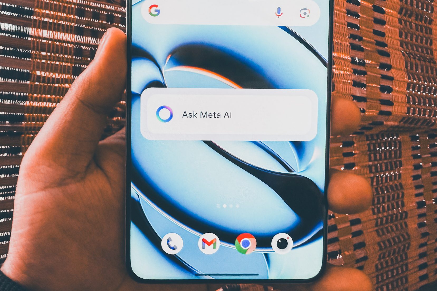 Meta AI widget on Home Screen.