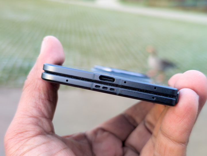 The custom designed USB-C port on the Oppo Find N5