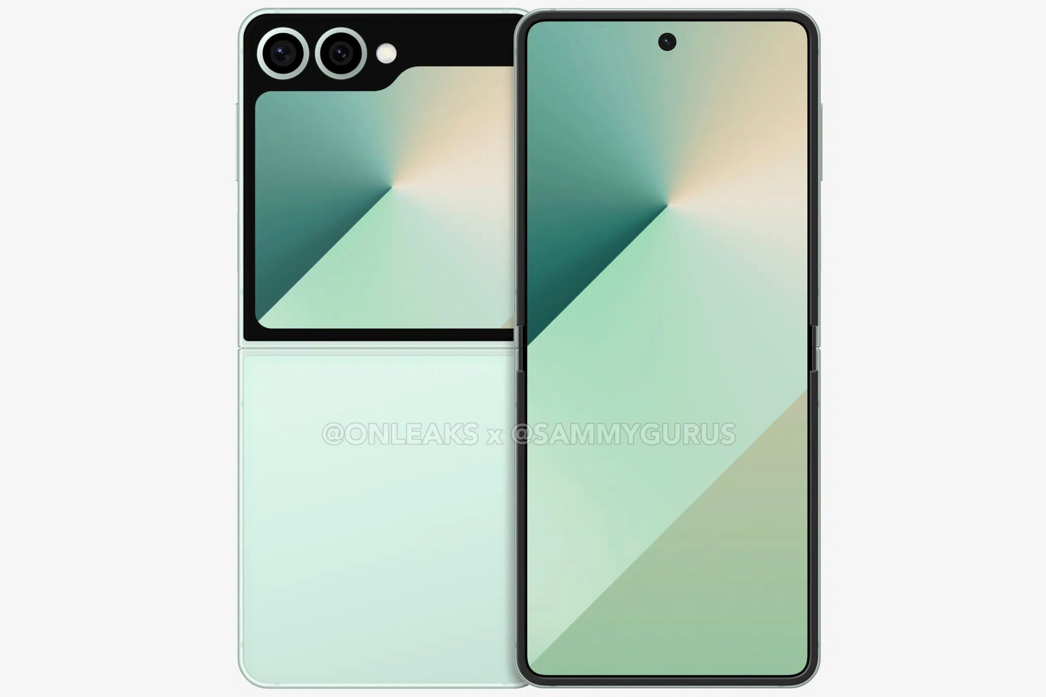Leaked product renders of Samsung Galaxy Z flip 7 FE.