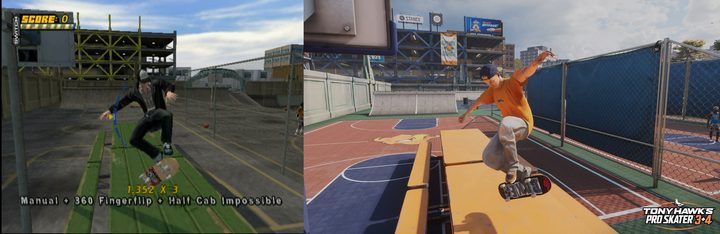 A comparison of Tony Hawk's Pro Skater 3 + 4 and the original.