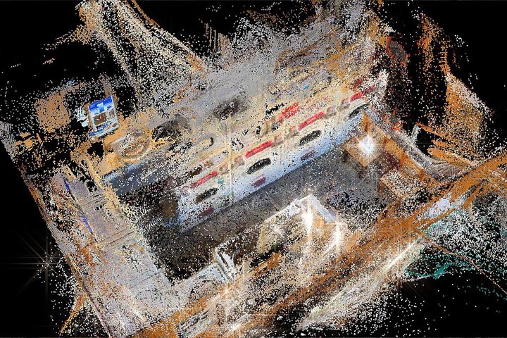 Scaniverse shared an image of a Gaussian splat represented as pixels.