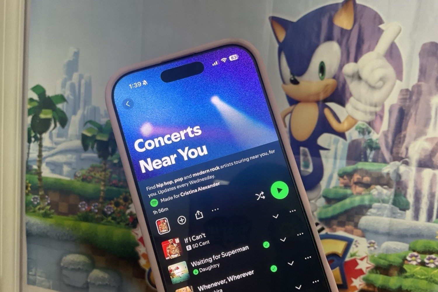 Concerts Near You playlist on Spotify.