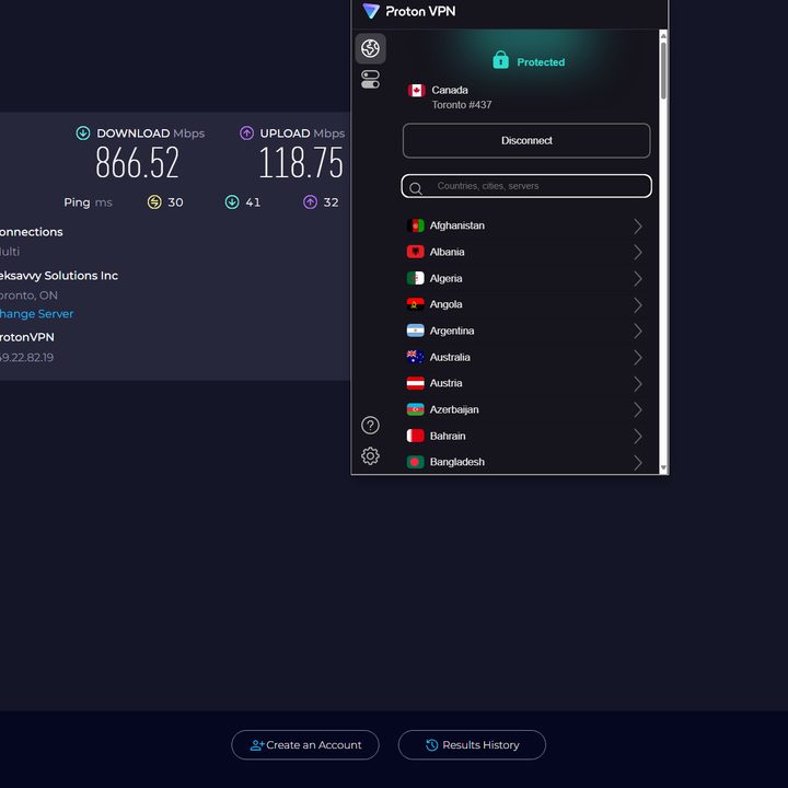 The 2025 Proton VPN extension was very fast reaching 96 percent of my native download speed.