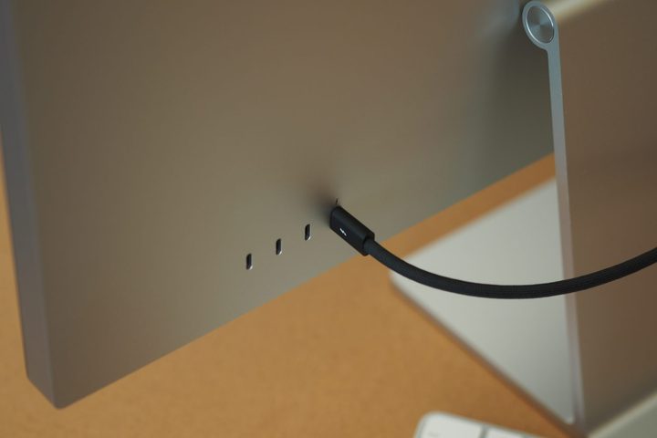 Apple Studio Display rear view showing ports.