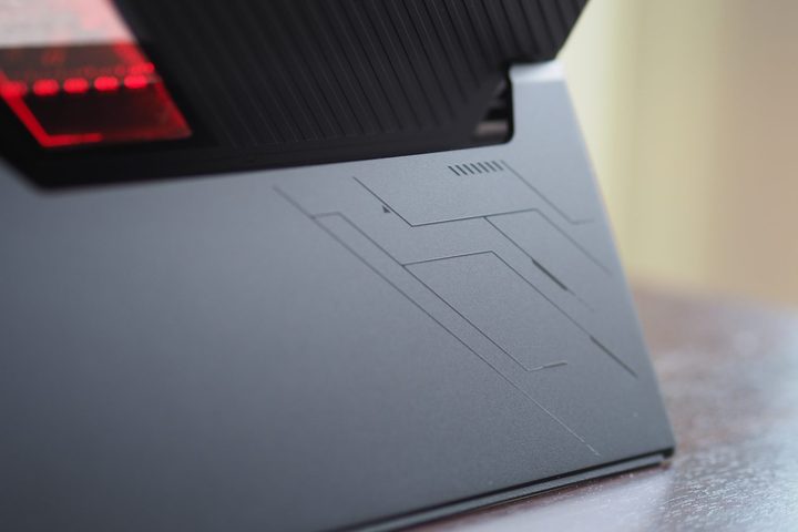 Asus ROG Flow Z13 rear view showing kickstand logo.