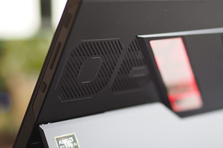 Asus ROG Flow Z13 rear view showing logo and window.