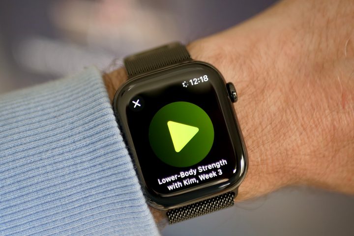 An Apple Watch Series 10 connecting to Apple Fitness+.
