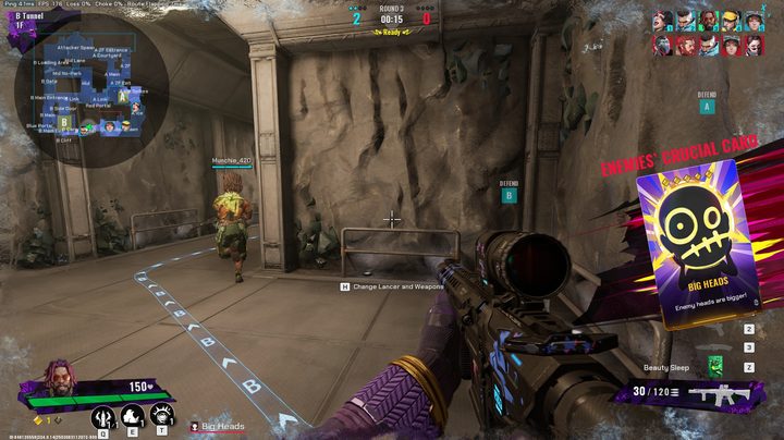 Big head mode activates in a Fragpunk match.