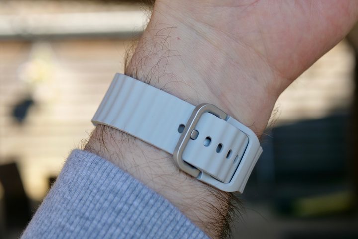 A person wearing the Samsung Galaxy Watch 7.