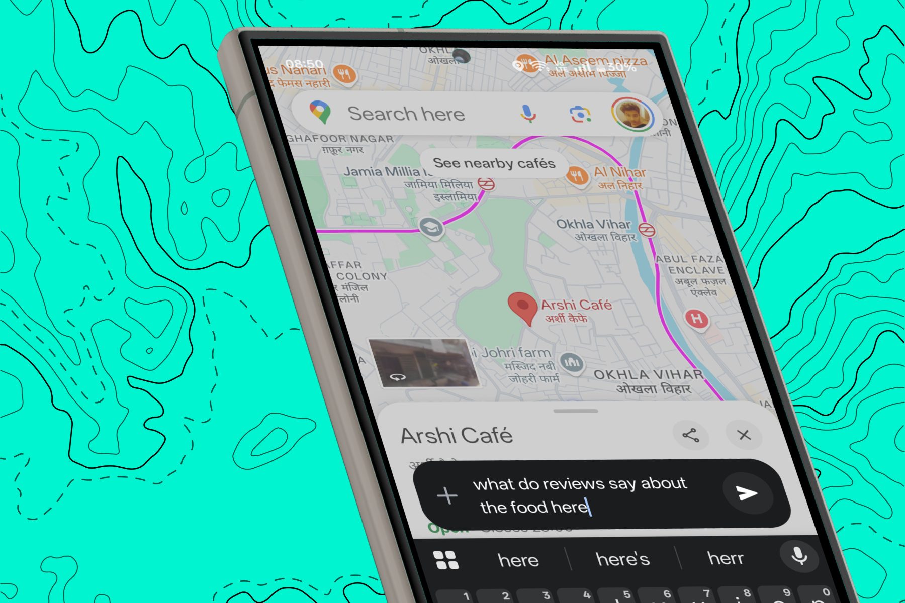 Asking questions with Gemini in Google Maps.
