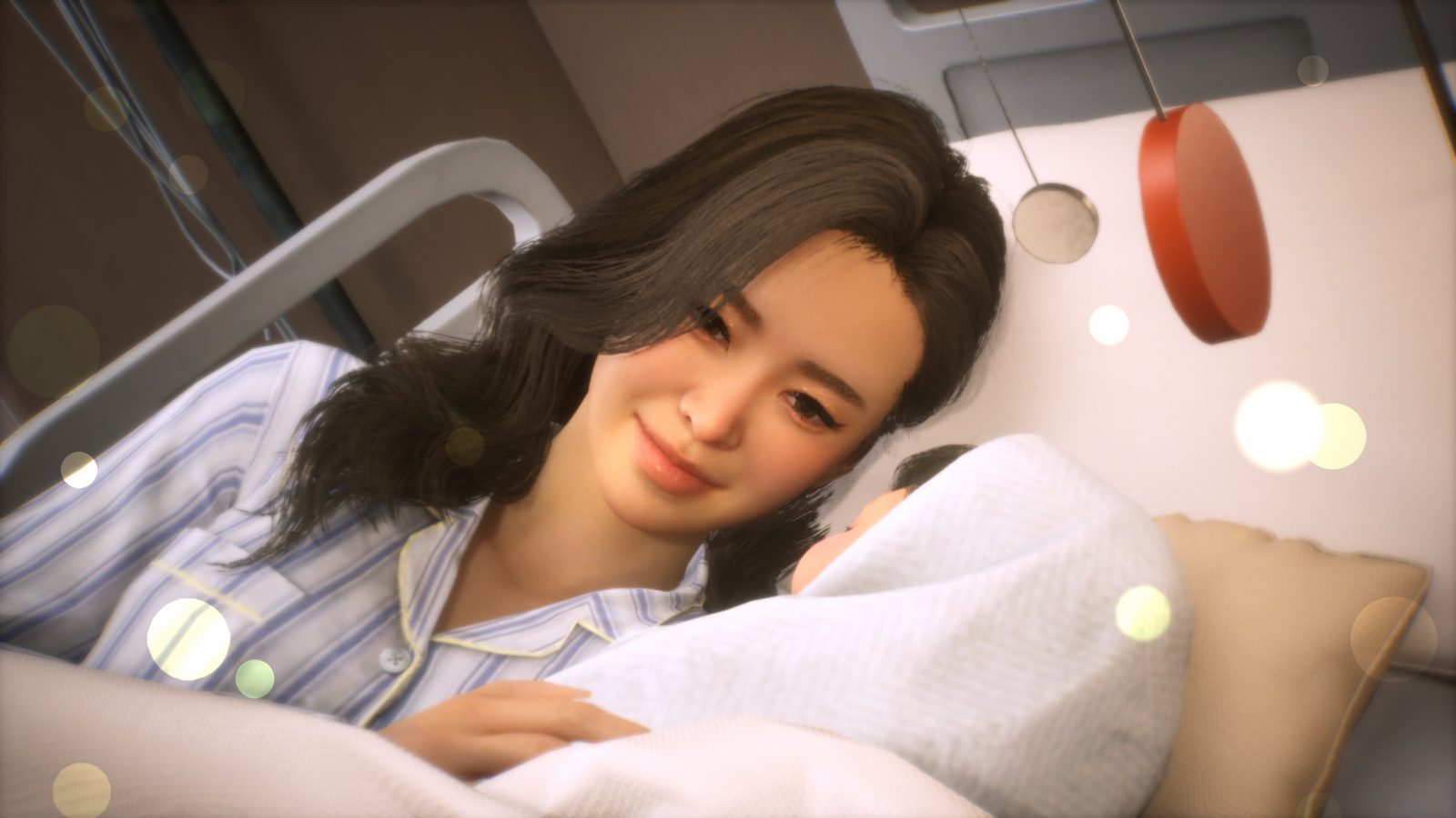 Zoi with baby in hospital in Inzoi.