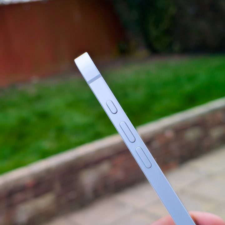 The buttons on the Apple iPhone 16e in White
