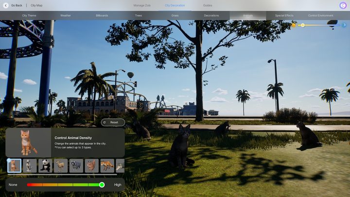 Adding animals to cities in Inzoi.