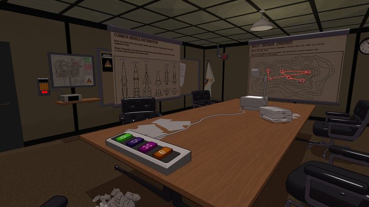 A boardroom appears in Missile Command Delta.