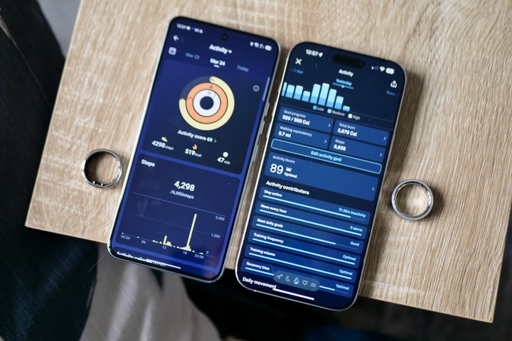 The Oura Ring 4's and RingConn Gen 2 Air's app.