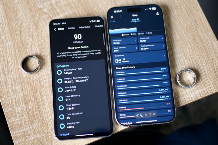 The Oura Ring 4's and RingConn Gen 2 Air's app.