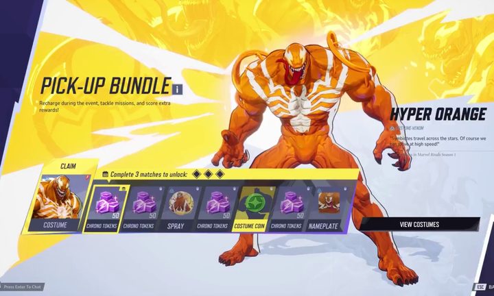 Hyper Orange Venom skin in Marvel Rivals