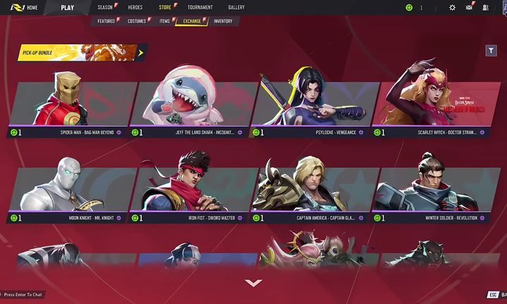 Marvel Rivals Exchange Store