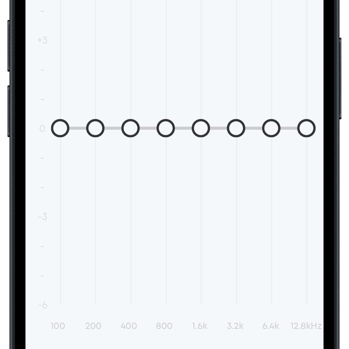 Soundcore app for iOS: 8-band equalizer.