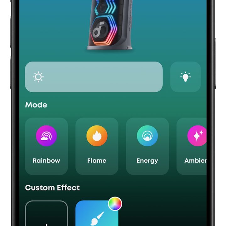 Soundcore Rave 3S app controls.