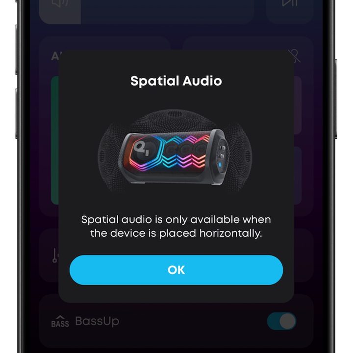 Soundcore Rave 3S app controls.