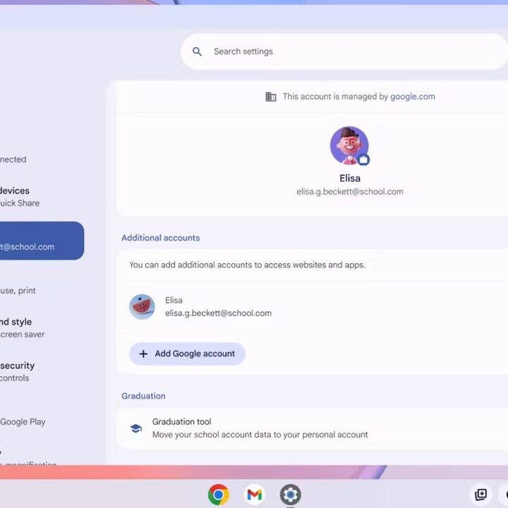 ChromeOS 134 Migrate data for graduating students feature.