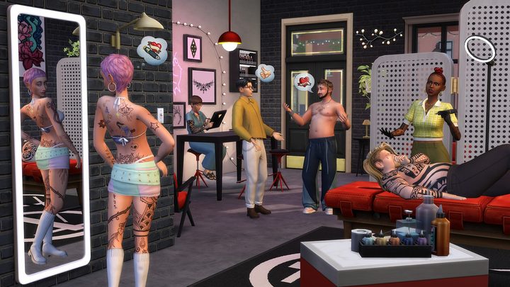 Tattoo parlor in The Sims 4 Businesses and Hobbies.