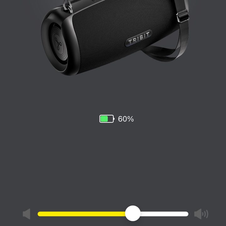 Tribit app connected to the StormBox Lava