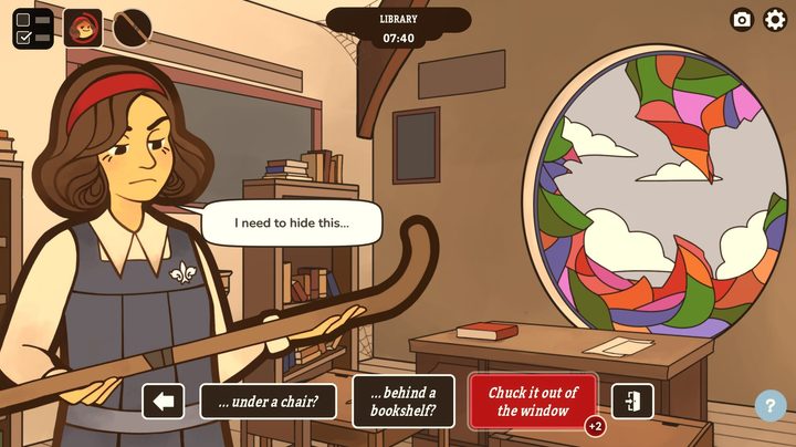 Verity holds a hockey stick in Expelled.