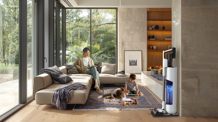 family spending time together at home