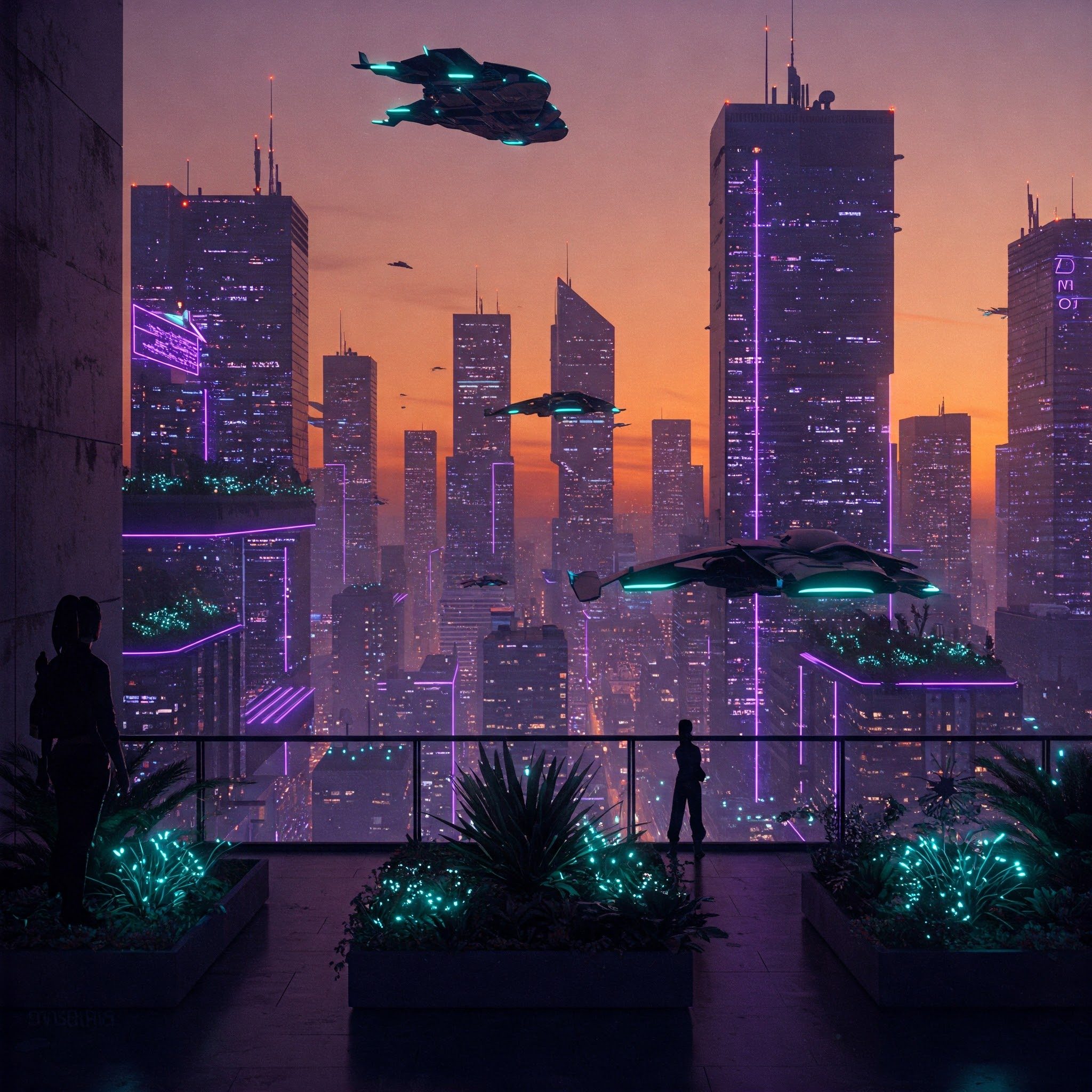 Digital painting of a skyline generated by Gemini AI.
