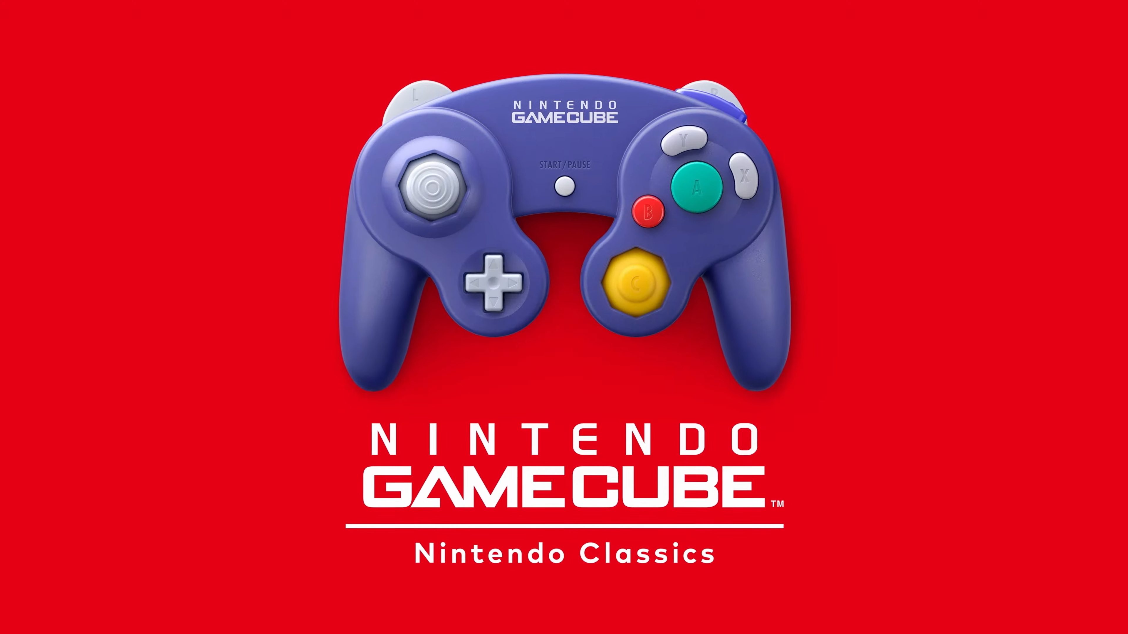 Nintendo GameCube controller on a red background and text that reads Nintendo GameCube: Nintendo Classics