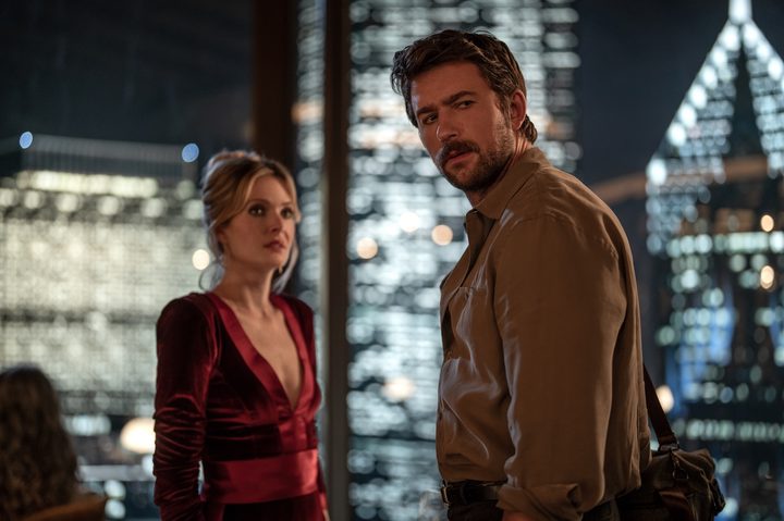 iolet (Meghann Fahy) and Henry (Brandon Sklenar) in Drop, directed by Christopher Landon.