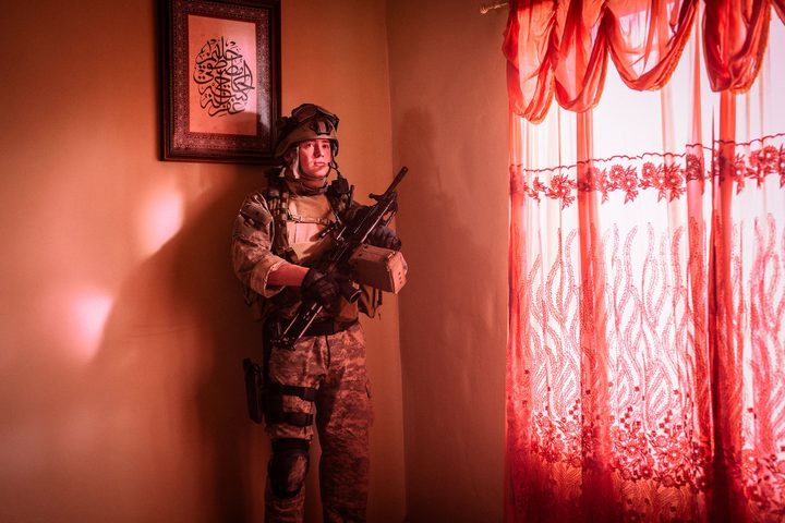 A soldier in Warfare movie