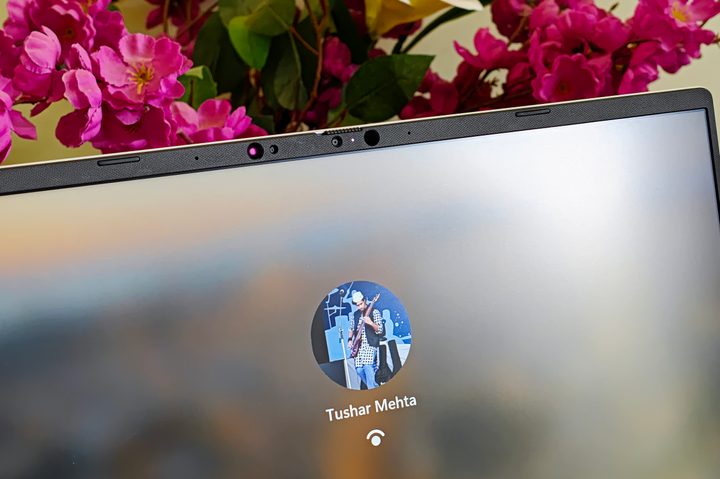 Webcam and IR camera with Windows Hello support on Asus Vivobook 16 X1607QA Copilot+ PC laptop with Qualcomm Snapdragon X ARM 64 chip.
