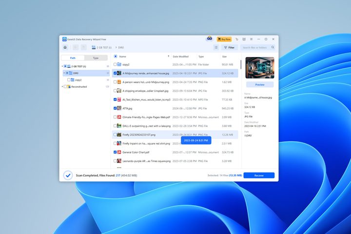 EaseUS Data Recovery Wizard found all my HDD files after a quick format and let me select which files to restore.