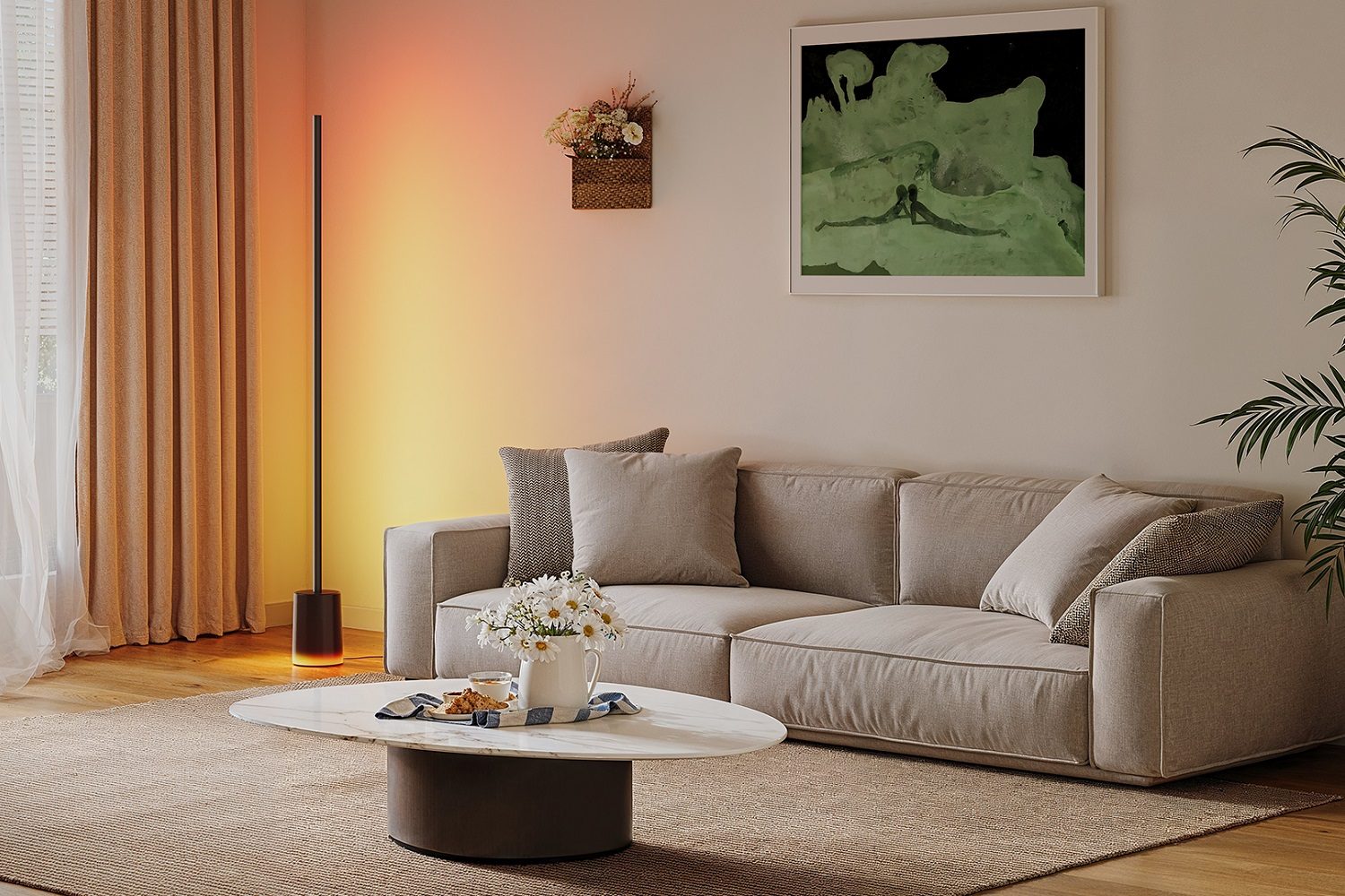 The Govee Floor Lamp 2 in the living room.