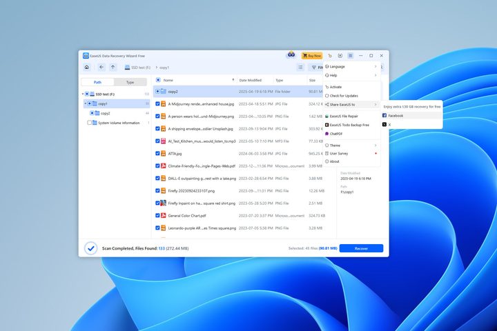 I get free recovery of up to 2 GB if I post about EaseUS Data Recovery Wizard on Facebook or X.
